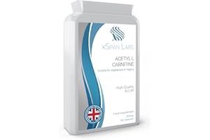 XSPAN LABS Acetyl-L-Carnitine 500mg 90 Capsules - High-Strength ALCAR with no D-carnitine - Made in The UK - Suitable for Vegans