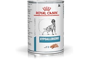 Mousse hipoalergénica Veterinaria Royal Canin | 12 x 400g | Alimento dietético Completo para Perros Adultos | con proteína hidrolizada | para apoyar la Barrera cutánea.