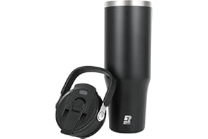 Riley Joy Termo Aislante 2.0-1L Taza Aislante de Viaje - Vaso con asa de Pajita, Termo de Café para Caliente o Helado Acero Inoxidable sin BPA para Camping Sport
