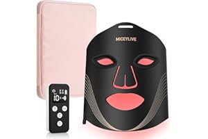 MICEYLIVE Led Maske Gesicht mit 3 Modi, Aufladbar Fernbedienung, Led Gesichtsmaske mit Nahinfrarot Mit Reisetasche für Zuhause & Reisen, 400 LEDs
