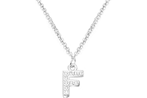 BIFRIEND Collana girocollo in argento sterling 925, con ciondolo con iniziale dalla A alla Z, 26 lettere, per donne e ragazze, con strass