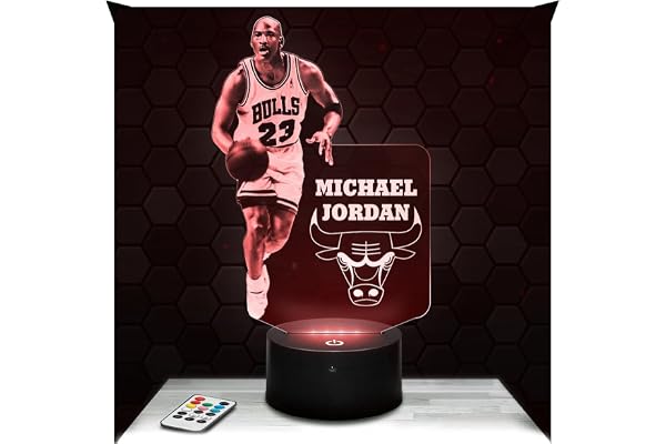 Lampephoto.fr - Lampe 3D Michael Jordan Basketteur, Basket Ball, Sport, Idée Cadeau Fan de Basket, Veilleuse Tactile Led Illusion, Effet Hologramme 3D, Cadeau Noël Anniversaire Garçon Fille TOP