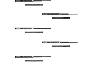 Emuca - Juego de guías correderas a bolas de extracción total 45mm x 500mm para cajón, negro, Lote de 5