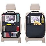 URAQT Auto Rückenlehnenschutz, 2 Stück Rücksitz Autositz Organizer für Kinder, Durchsichtigem iPad Tablet Halter, Autositz-Sc
