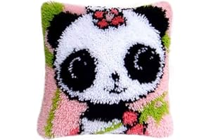 GDWD Kit de Crochet à Nouer Soi-Même, Housse de Coussin, pour Débutants, Enfants et Adultes, Tapis à Nouer (G)