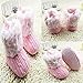 Etosell Newborn Crochet/Knit Fleece Boots Toddler Girl Wool Snow Crib Shoes Booties (S/0-6 Months, Pink)