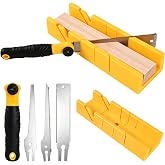 Miter box with Japanese saw, fermentation jig with saw for wood and robust plastic, cutting angle: 22.5&deg;, 45&deg; and 90&deg;, cuttin
