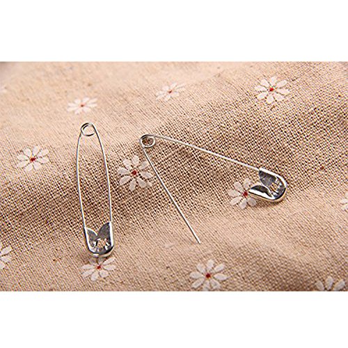 Besty 100 Stück Sicherheitsnadeln Set Gebogene Sicherheitsnadel Safety Pins aus Edelstahl zum Basteln, Nähen, Häkeln oder Krawattebinden usw. Silber( Länge: 45mm) - 2