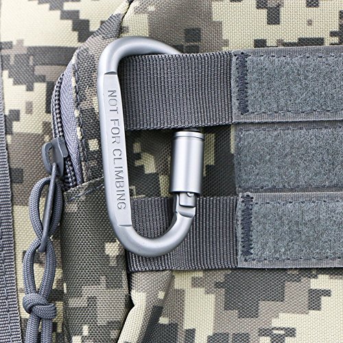 Aluminium Karabiner Schlüsselanhänger D-Ring Locking Karabiner-Haken Lock Schlüsselanhänger für Camping Wandern Angeln Reisen Outdoor Titan EDC Gear (6 Zählen) - 6
