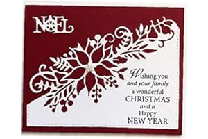 GOWXS 3D Stamp Flower Corner Xmas Christmas Cutting Dies for Card Making，Cutting Dies Cut Stencils for DIY Scrapbooking Photo Album Decorative Embossing Paper Dies for Card Making Templated+Cute Brooch Pin