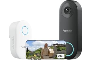 Reolink Video-Türklingel mit Chime, 5MP Ultra HD Kabelgebundene Türklingel mit Kamera, 2,4/5GHz WLAN, Personenerkennungsalarme, 180° Ultraweitwinkel, 2-Wege-Audio, Fernzugriff, Video Doorbell WiFi