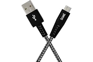boAt Rugged V3 Extra Tough Unbreakable Braided Micro Usb Cable 1.5 Meter (Black)