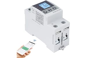 DEWINLVD Interruttore wifi 40A stabilizzatore di tensione 220V magnetotermico contatore energia elettrica 2P con Funzione di autoreset Sovratensione/sottotensione e sovracorrente (GPS8-06-U)
