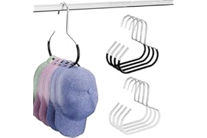 KEWUF Colgador Gorras, Soportes para Sombreros, Organizador Gorras y Almacenaje, Organizador de Sombreros Multiusos, Adecuado para Sombreros, Bufandas, Corbatas (8 Piezas, Blanco y Negro)