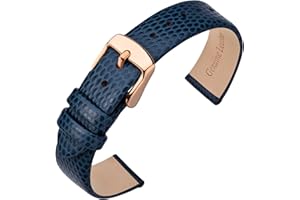 ANNEFIT Bracelets de Montres pour Femme 10mm 12mm 13mm 14mm 15mm 16mm 18mm 20mm, Bandes de Remplacement en Cuir avec Boucle en Acier Inoxydable