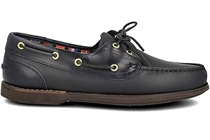 PAYMA - Scarpe da Barca Mocassino Uomo in Pelle Sportivo Casual. Pelle Ingrassata. con o Senza Lacci. Suola di Gomma. Taglie Grandi Marrone, Nero e Navy