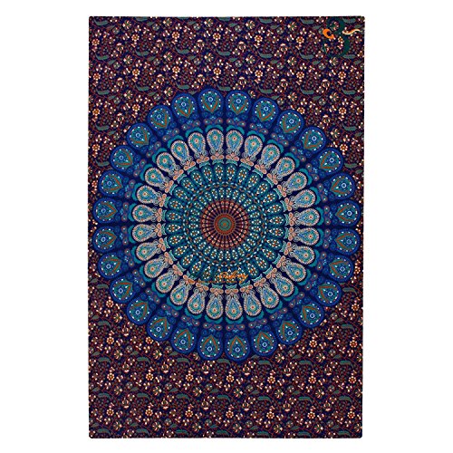Tapestry Single Unique Wall Hanging Art Decor Mandala Tapestries Hippie Dorm 84X55 inches AAKRITI GALLERY - 2