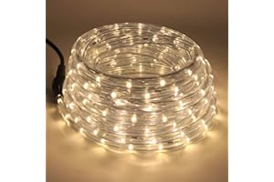 Wisada 2m LED Lichtschlauch Außen, 36 LEDs/m 220V Indoor Warmweiß LED Schlauch Leuchtstoffröhre,Manueller 8-Funktions-Modus Outdoor LED Lichter Wasserdicht Lichterschlauch für Weihnachten Partydeko