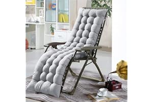 Soddyenergy, Cuscino per sedia a sdraio, per chaise longue e sedie da giardino reclinabili, per esterni, per veranda e interni, colore: grigio