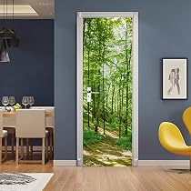 Autocollant Porte 3D Cascade Roche – 88x200 Cm, PVC Imperméable, Amovible – Décoration Salon, Chambre, Cuisine