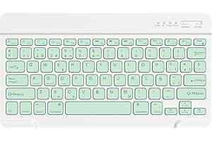 HZD Teclado Bluetooth Español,Light Teclado Inalámbrico Portátil para iPhone de iOS,iPad,Samsung,Lenovo,Huawei,Android,Windows,Compatible con Todos los Dispositivos con Bluetooth