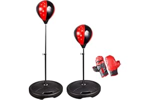 ATLION JUNIOR BOXING SET KIDS PUNCH BAG BALL & MITTS GLOVES KIT CHILDREN FREE STANDING