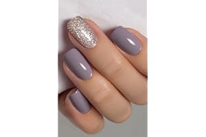 ‎JMEOWIO JMEOWIO Nagelfolie UV Härtend Lilagrauer Glitzer UV Gel Nail Strips Nagelsticker Nagelaufkleber Nail Art Dekoration Nageldesign Zubehör