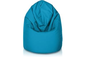 Bepouf - Pouf a Sacco Baby 55Øx95H cm 150L Poliestere Azzurro, Imbottito, Puffo per Sedersi Bambini - Pouf Poltrona Salotto e Camera da Letto Comodo e Lavabile, Poltrona Sacco Anallergica Impermeabile