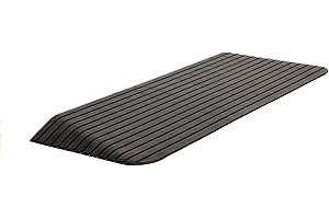 HomeCare Innovation | Rampe de seuil dacces en caoutchouc handicape de trottoir | Rampes de passe passage de seuil porte d acces pour fauteuil roulant - Noir (5 x 41 x 110 cm)