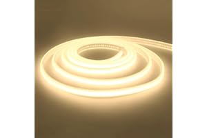 KISUFU Luce al Neon 220V Strisce LED COB, Flessibile Striscia al neon Alta luminosità 288 LED/M,IP65 impermeabile,Striscia LED al neon a corda tagliabile per la decorazione di interni