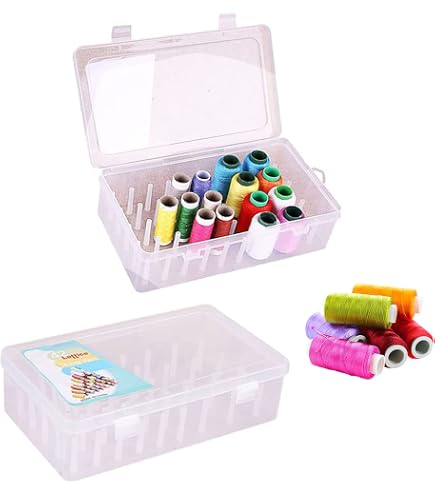 EUIEUT Boîte Rangement Fil Couture 42 Bobines + 50 Porte-Canettes - Organisateur Transparent PP Robuste Pour Couturières Organisateur Bobines Fil 42 Axes Couture EUIEUT Boîte Rangement Fil Couture 42 Bobines + 50 Porte-Canettes - Organisateur Transparent PP Robuste Pour Couturières Organisateur Bobines Fil 42 Axes Couture
