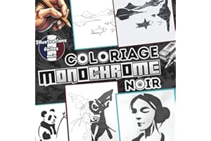 Coloriage Monochrome Noir: Illustrations faites main à compléter pour révéler de magnifiques Silhouettes Mystère Minimalistes — Simples et Satisfaisantes — Pour Adultes et Ados