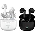 4T4+ Wireless Earbuds Headphones, Wireless Bluetooth 5.1 Earbuds 3D HiFi Stereo Headphones Noise Cancellation in-Ear Built-in Mic with Charging Case, IPX6 Waterproof Earphones (White)