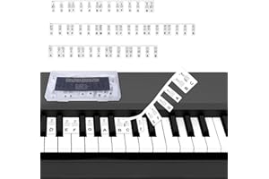 Jeffdad 3 Stück Klavier Keyboard Noten Aufkleber, Klavier Keyboard Aufkleber 88 Tasten, Abnehmbare Klaviertastatur Notenetiketten Piano Keyboard Stickers für Kinder und Klavieranfänger (weiß)
