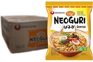 ‎NONGSHIM Nong Shim Neoguri Instantnudeln Seafood & Mild Ramyun – Koreanische Seafood Ramen Suppe mild – 20er Vorteilspack à 120g