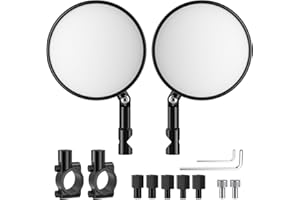 BADGESHAND 360° Aluminium Handlebar Mirror 3.94" in diameter 2PCS, Motorcycle Bar End Mirrors Round Rearview Motorbike Mirrors Wing Handlebar Safe with 22mm Handlebars, ATV, Moped, Dirt Bike, Scooter