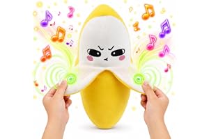 AR Trading Grumpy Banana Musical Plush Toy, 8" Interactive Sensor Music Plush for Kids & Adults, Dual-Player Touch-Activated Sensory Banana Toy, Fun Birthday Christmas Gift, Soft Cuddly Fruit Plush