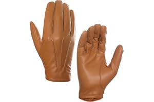 Harssidanzar Mens Thin Unlined leather police duty gloves GM031EU