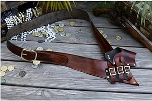 Mooke Étui D'épée De Pirate Médiéval en Similicuir - Ceinture De Gaine D'étui De Coutelas en Cuir De Baudrier avec Boucle Réglable Ensemble D'épée De Mode Accessoires De Ceinture Accessoires