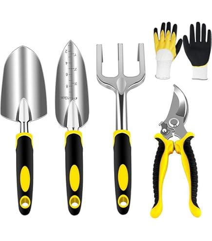 Kit De 3 Herramientas De Jardín BIKAIN - Pala, Horquilla Y Cultivador - Mangos Ergonómicos - Acero