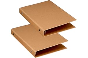 Dzmuero A5 Kraft Folder A5 Ring Binder 6 Rings, 2 Pcs, Brown