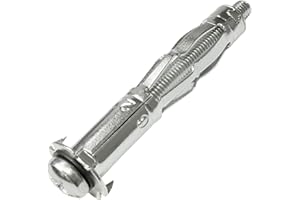 AERZETIX - C57489 - Lot de 10 Chevilles d'expansion Ø12x65 mm pour plaques de plâtre Corps Creux en métal - avec vis M6 - Fixation en cloison sèche - Couleur Argent