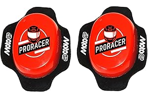 PRORACER Genouilleres de protection sliders de course pour piste avec logo MotoGP (Rouge)