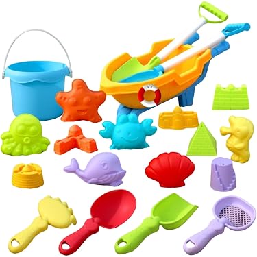 Lot 7 Jouets De Plage Holady - Moules Château, Seau, Pelles - Kit Sable Enfants Garçons Filles