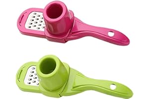 SUNBBINGSP 2 Pcs Presse Ail, Presse-ail en Acier Inoxydable, Hachoir et Trancheuse Ail, Ail Crusher, Presse Ail Rosle pour Restaurant Maison Cuisine(Vert, Rouge)