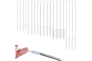 RRICHH 20PCS Bottle Cleaning Brushes Set, 5 Sizes Reusable Nylon Straw Cleaner Pipe Brushes Tool Kit for Washing Narrow Neck Water Bottle Tube Kettle Teapot Spout Cleaning (White)