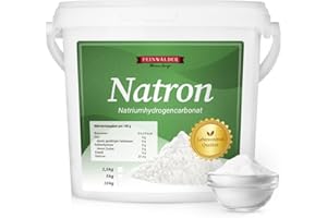 Feinwälder® Premium Natron Pulver 5kg E500ii I Baking Soda & Backnatron I Deutsche Abfüllung I Lebensmittelqualität I Für Backen & Haushalt I Wiederverschließbarer Eimer I Backpulver