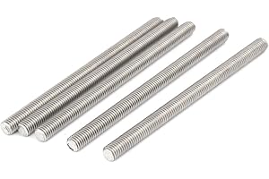 UXCELL sourcing map Tige Filetée M8 x 120mm Acier Inoxydable 304, 1.25mm de Pas, 5Pcs Tiges Entièrement Fileté pour Projets de Bricolage