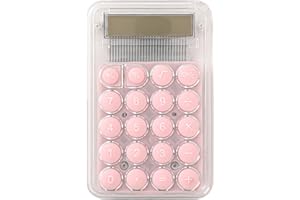Senshuomy Mini Calculators,Pocket Calculator,Compact Silicone-Key Calculator-Quiet Operation,Transparent Design with Replaceable Battery-Ideal for Office,School,Home(Pink)