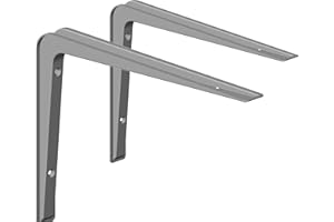 DIY Element System Wandkonsole Alido – leichte funktionelle Metall-Konsole für diverse Anwendungen, ideal für Wandregale – 190 x 270 mm, Weißalu, 2 Stück